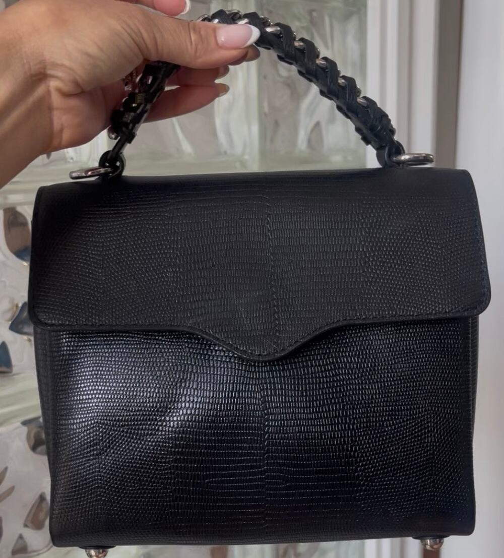 Rebecca Minkoff Black Leather Chain Handle Satchel